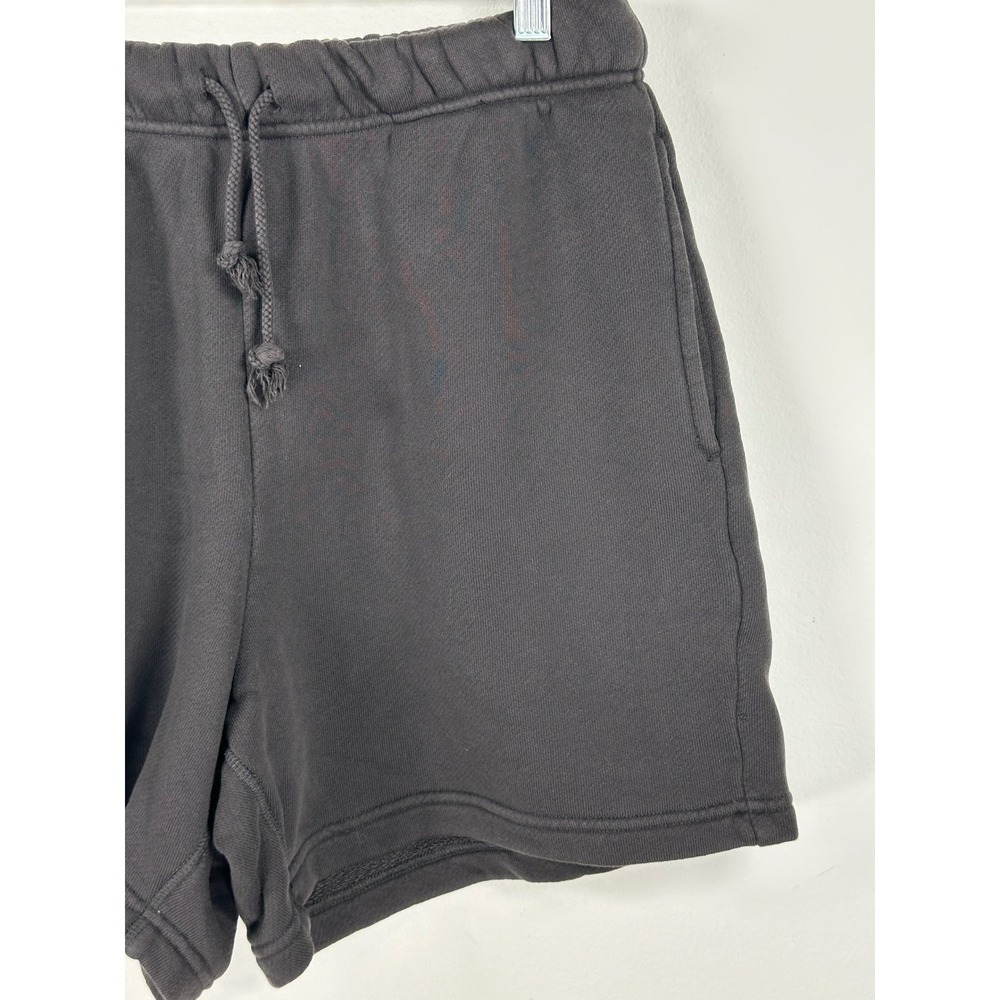 Elwood Sweat Shorts Organic Cotton Fleece Vintage Black M Normcore Casual - Picture 4 of 15